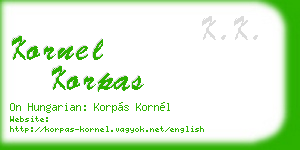 kornel korpas business card